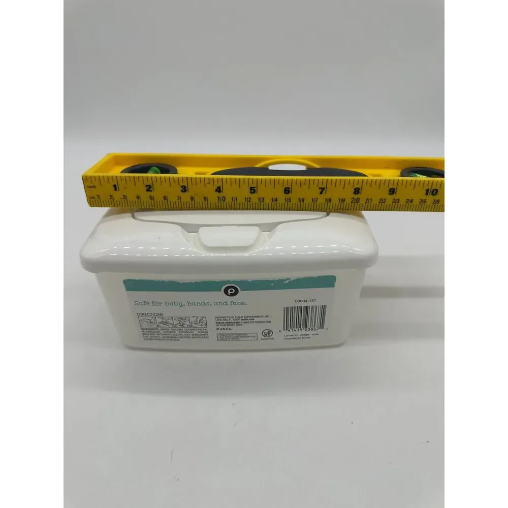 Publix Wet Wipes Dispenser Container with Lid 8 x 5 x 3.5 Resealable